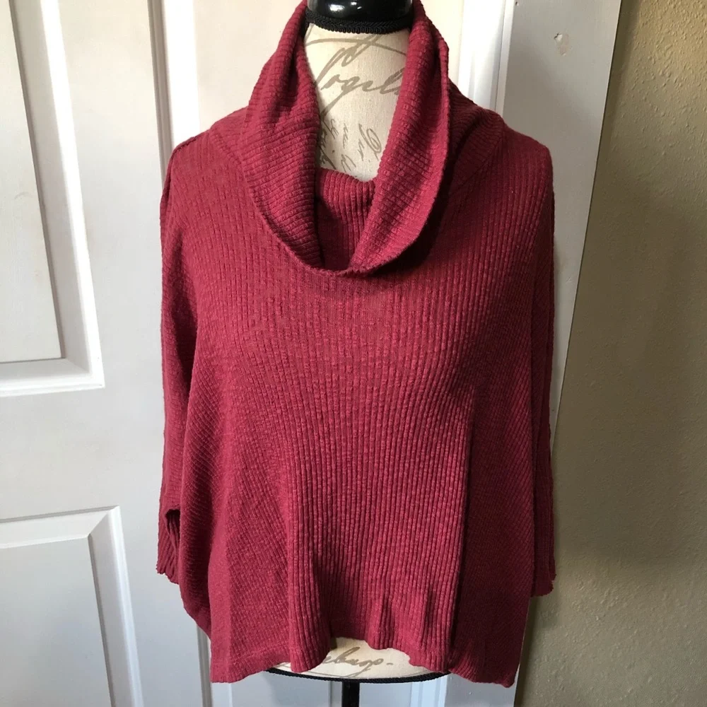 Free People World Traveler Cowl Split Back Sweater